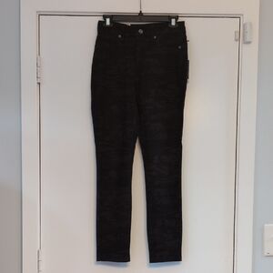 Oat New York Black Camo Camouflage Skinny Ankle Stretch Pants Size 27 New w/Tags
